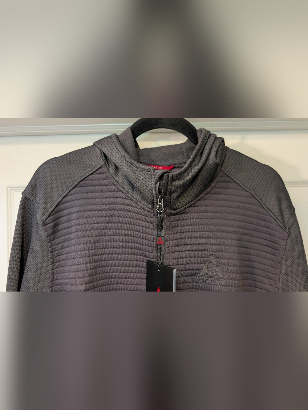 NEW! Gerry Men's Charcoal Slate Gray Full Zip Quilted Ribbed Hoodie Size XL NWT - Picture 7 of 15